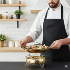 Cacerola de acero inoxidable martillado para guisos, salsas y cocina versátil