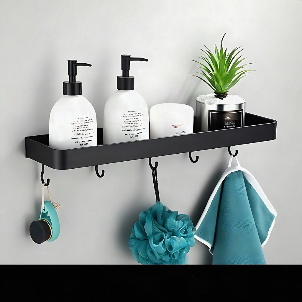 Estante de pared metálico para baño con diseño moderno