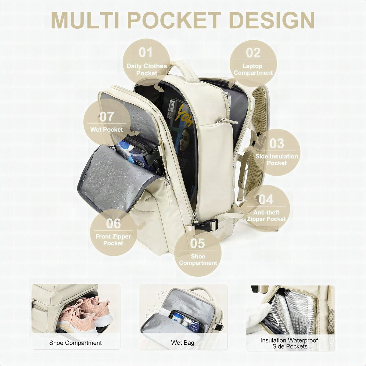 Mochila de viaje para mujer Travelliva 35 L