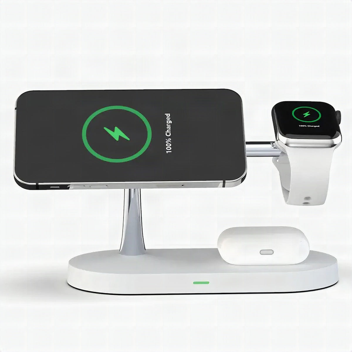 Cargador inalámbrico 3 en 1 para móvil, smartwatch y auriculares