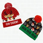 Gorro navideño de punto con luces LED