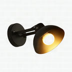 Aplique de pared industrial con pantalla metálica en negro