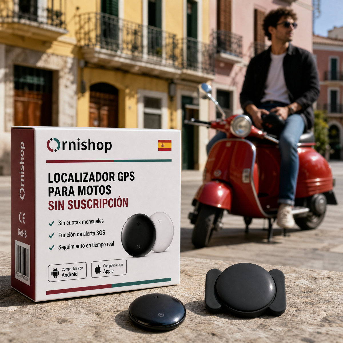 Rastreador GPS Moto sin Cuotas Mensuales – Apple Find My y Android – Antirrobo Avanzado