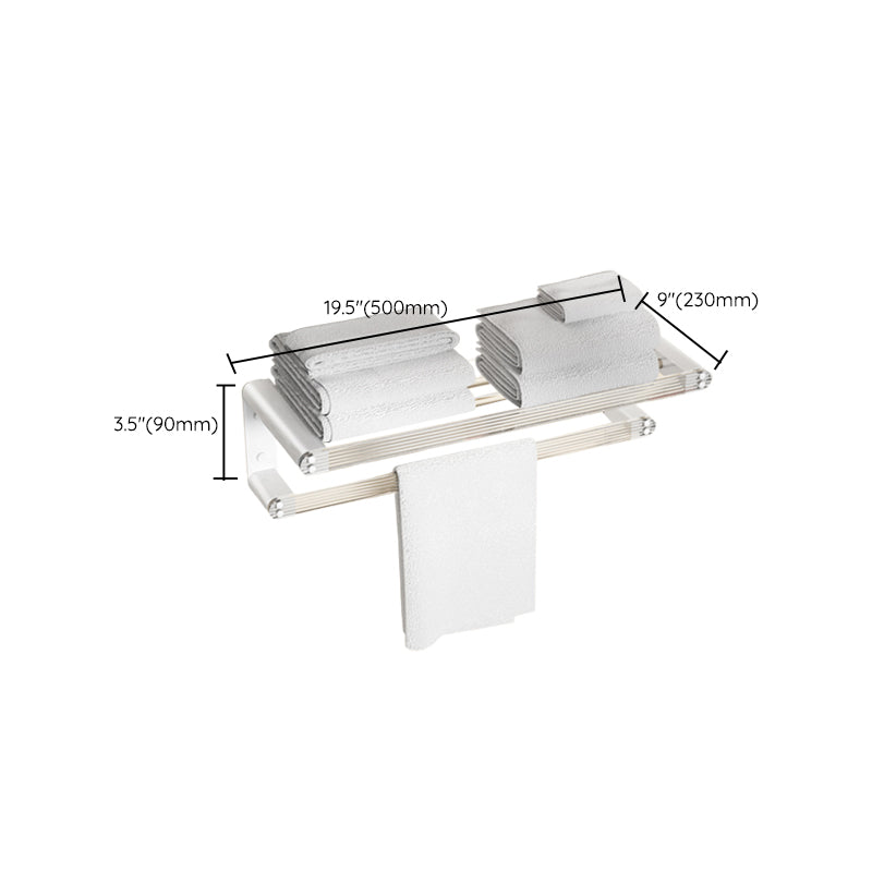 Accesorios de baño en metal blanco y acrílico — pieza individual o conjunto con estante