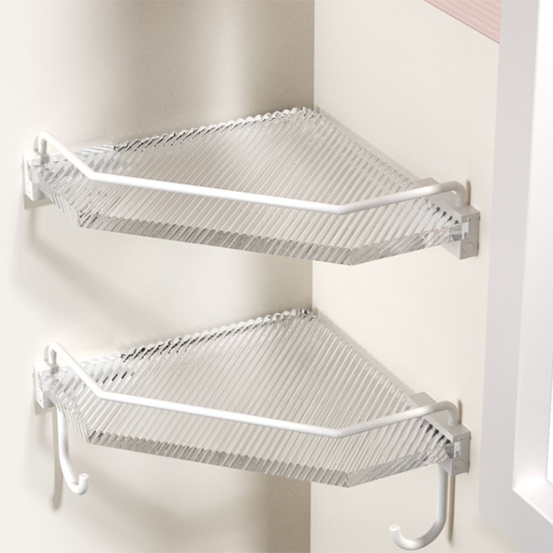 Accesorios de baño en metal blanco y acrílico — pieza individual o conjunto con estante