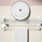 Accesorios de baño en metal blanco y acrílico — pieza individual o conjunto con estante