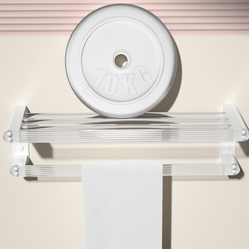 Accesorios de baño en metal blanco y acrílico — pieza individual o conjunto con estante