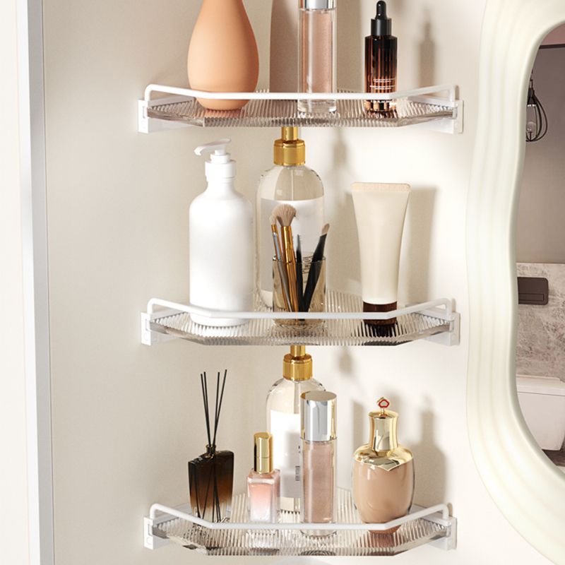 Accesorios de baño en metal blanco y acrílico — pieza individual o conjunto con estante
