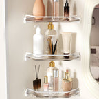 Accesorios de baño en metal blanco y acrílico — pieza individual o conjunto con estante