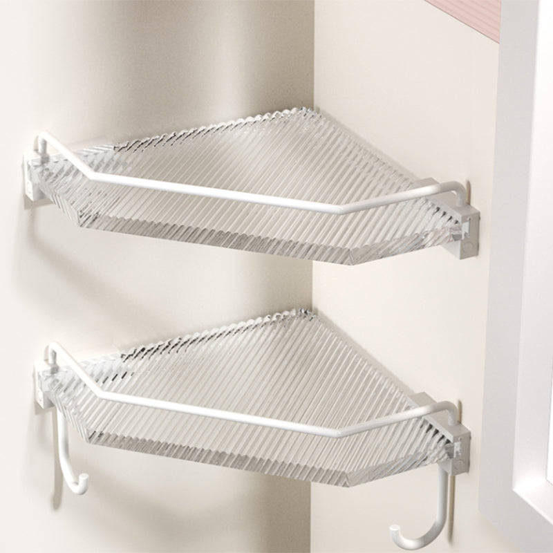 Accesorios de baño en metal blanco y acrílico — pieza individual o conjunto con estante