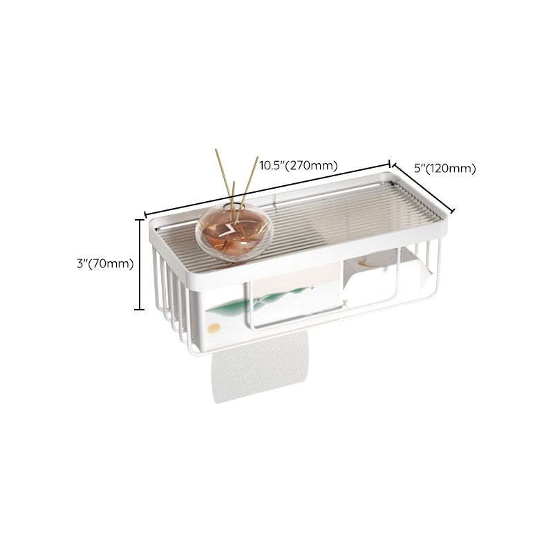 Accesorios de baño en metal blanco y acrílico — pieza individual o conjunto con estante