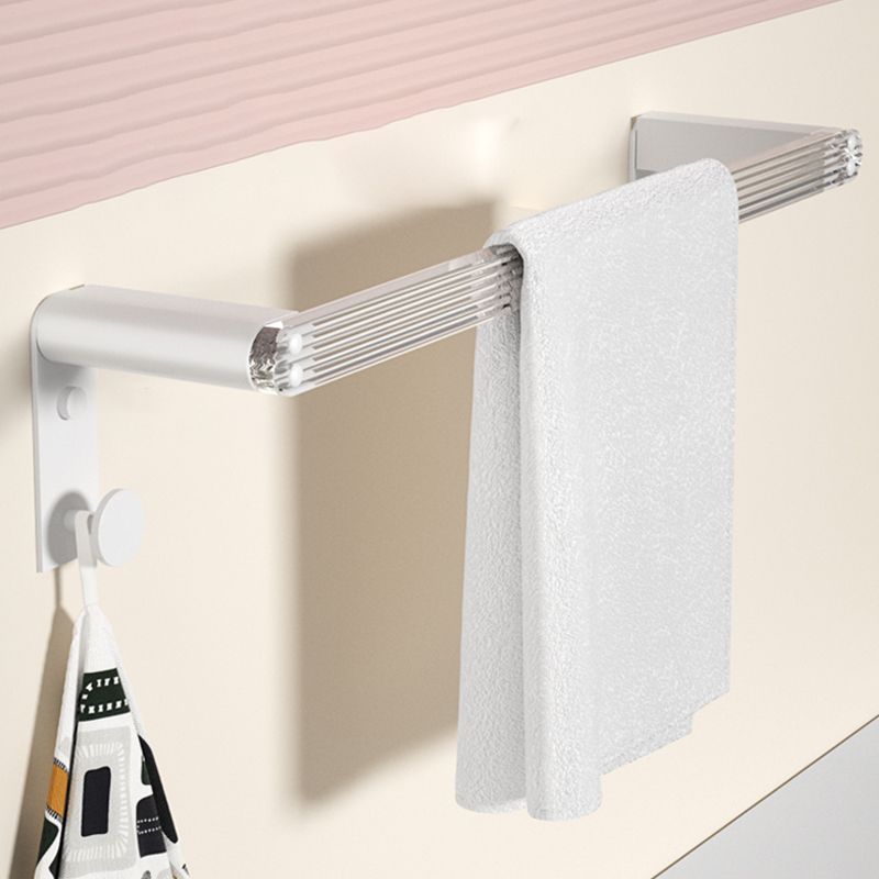 Accesorios de baño en metal blanco y acrílico — pieza individual o conjunto con estante