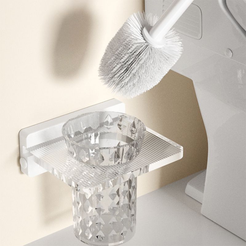 Accesorios de baño en metal blanco y acrílico — pieza individual o conjunto con estante