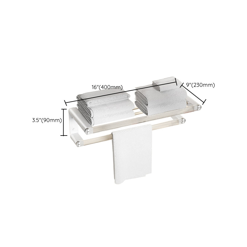 Accesorios de baño en metal blanco y acrílico — pieza individual o conjunto con estante