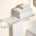 Accesorios de baño en metal blanco y acrílico — pieza individual o conjunto con estante