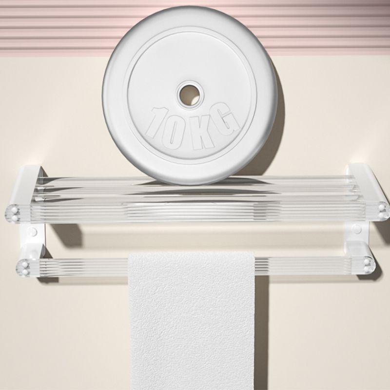 Accesorios de baño en metal blanco y acrílico — pieza individual o conjunto con estante
