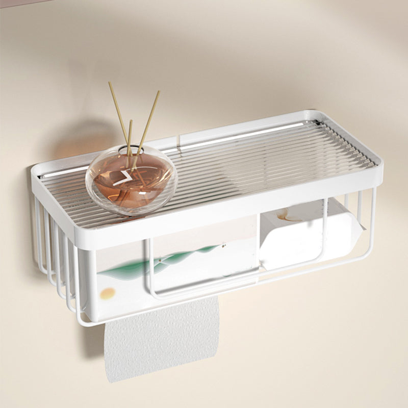 Accesorios de baño en metal blanco y acrílico — pieza individual o conjunto con estante