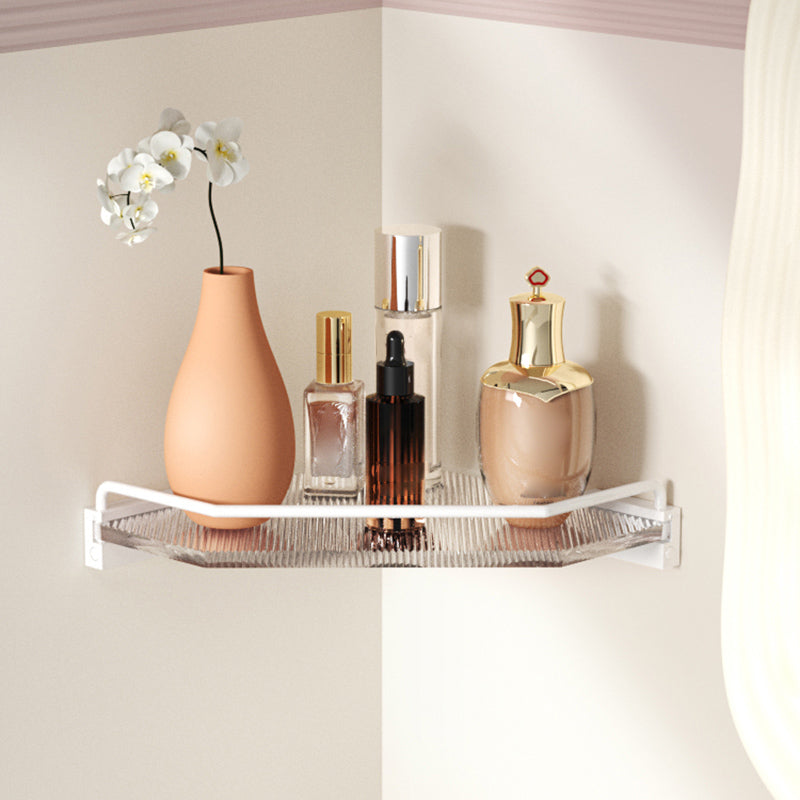 Accesorios de baño en metal blanco y acrílico — pieza individual o conjunto con estante