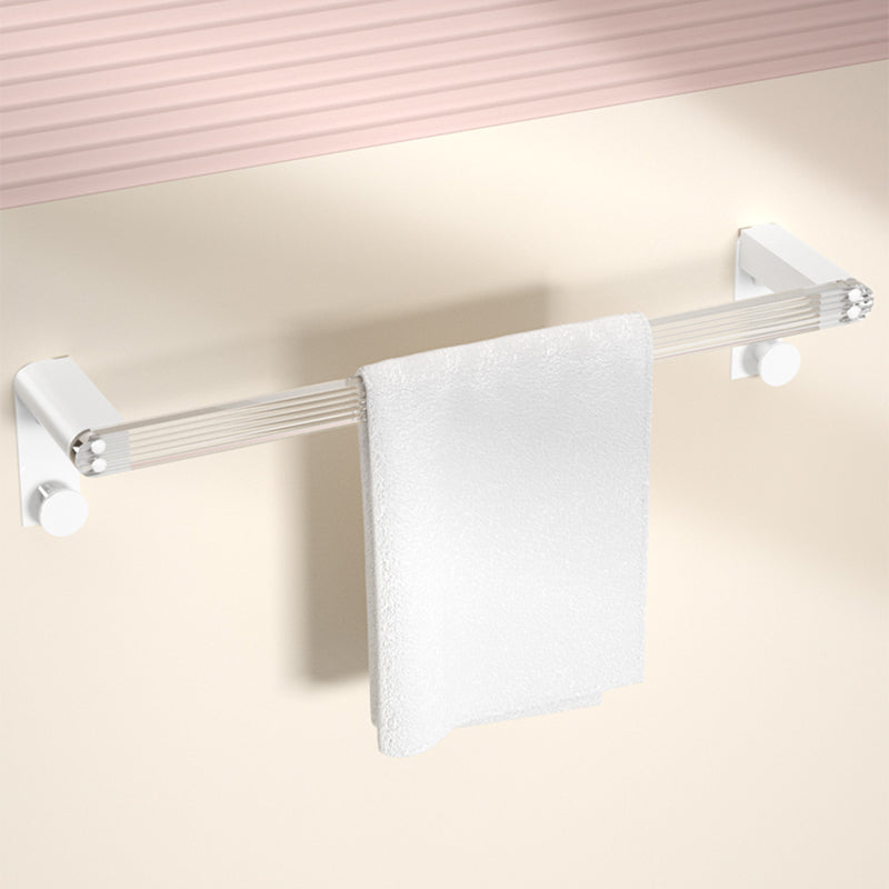 Accesorios de baño en metal blanco y acrílico — pieza individual o conjunto con estante