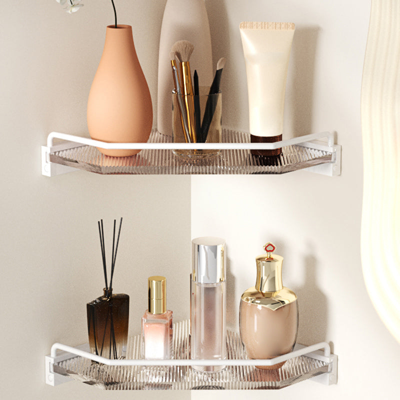 Accesorios de baño en metal blanco y acrílico — pieza individual o conjunto con estante