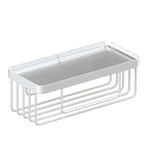 Accesorios de baño en metal blanco y acrílico — pieza individual o conjunto con estante