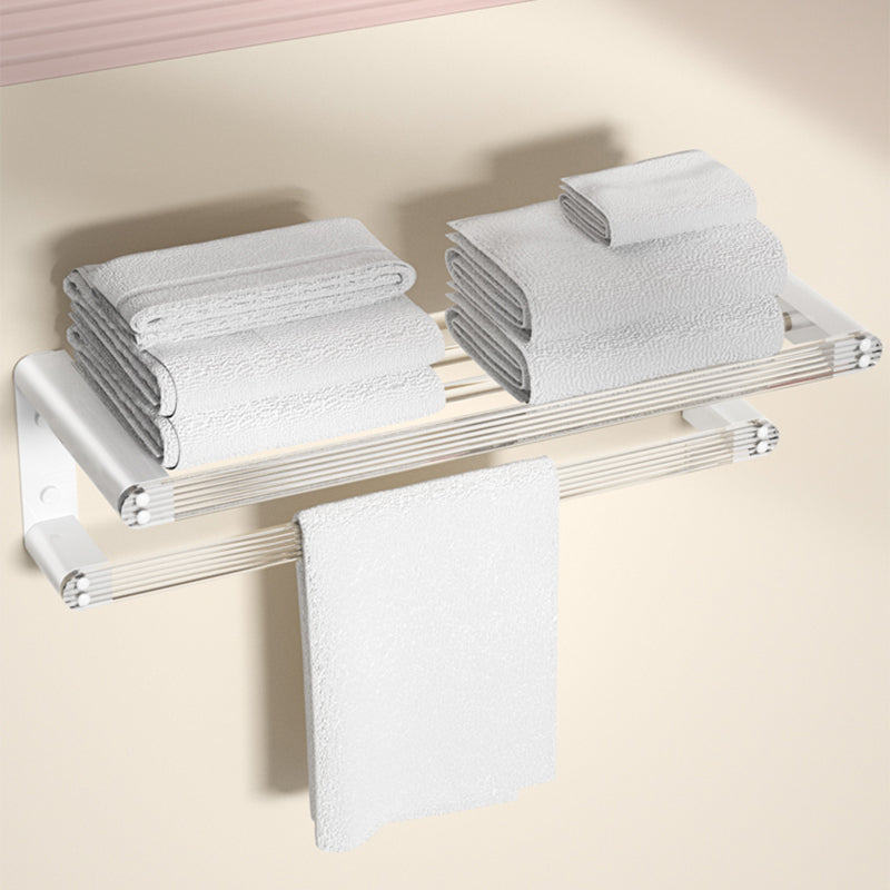 Accesorios de baño en metal blanco y acrílico — pieza individual o conjunto con estante