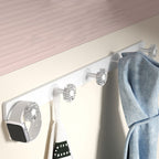 Accesorios de baño en metal blanco y acrílico — pieza individual o conjunto con estante