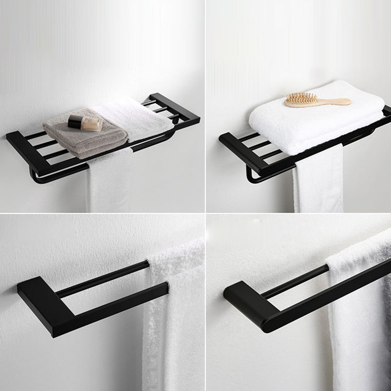 Accesorios de baño contemporáneos en metal negro — pieza individual o set completo