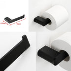 Accesorios de baño contemporáneos en metal negro — pieza individual o set completo