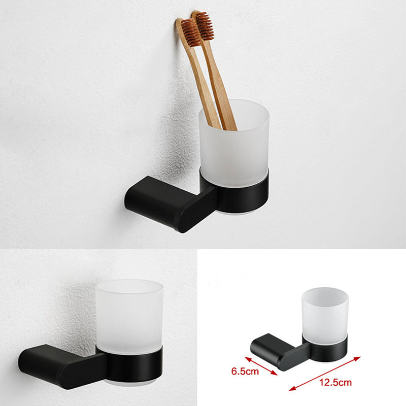 Accesorios de baño contemporáneos en metal negro — pieza individual o set completo