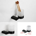 Accesorios de baño contemporáneos en metal negro — pieza individual o set completo