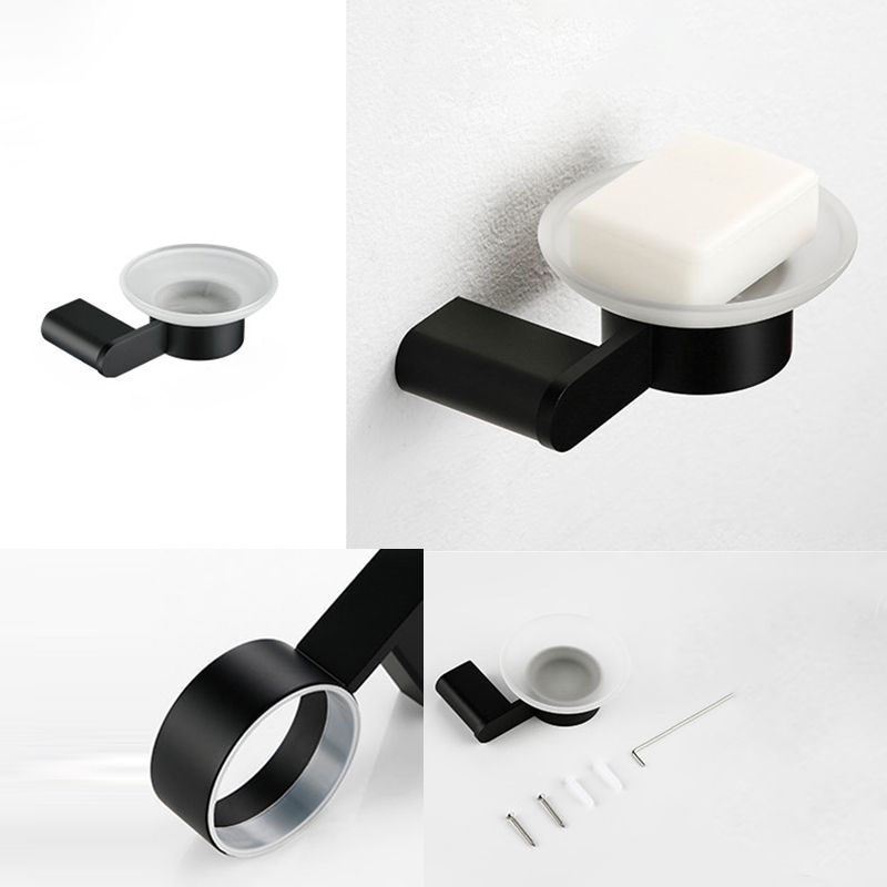 Accesorios de baño contemporáneos en metal negro — pieza individual o set completo