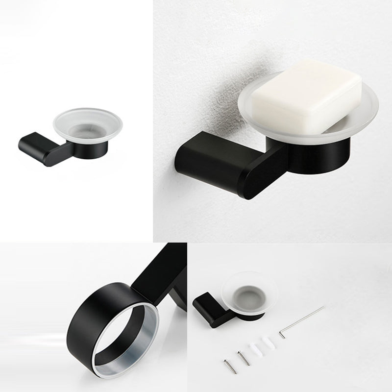 Accesorios de baño contemporáneos en metal negro — pieza individual o set completo