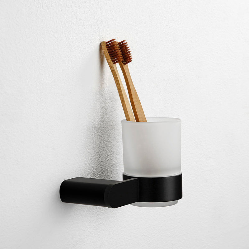 Accesorios de baño contemporáneos en metal negro — pieza individual o set completo