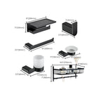 Accesorios de baño contemporáneos en metal negro — pieza individual o set completo