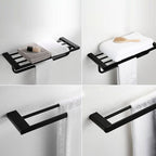 Accesorios de baño contemporáneos en metal negro — pieza individual o set completo