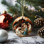 Adorno navideño de cerámica con motivo del Belén