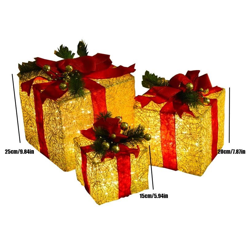 Adorno navideño LED de árbol, muñeco de nieve o caja de regalo