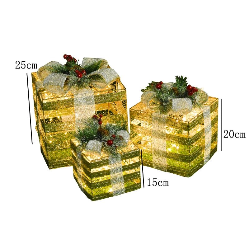 Adorno navideño LED de árbol, muñeco de nieve o caja de regalo