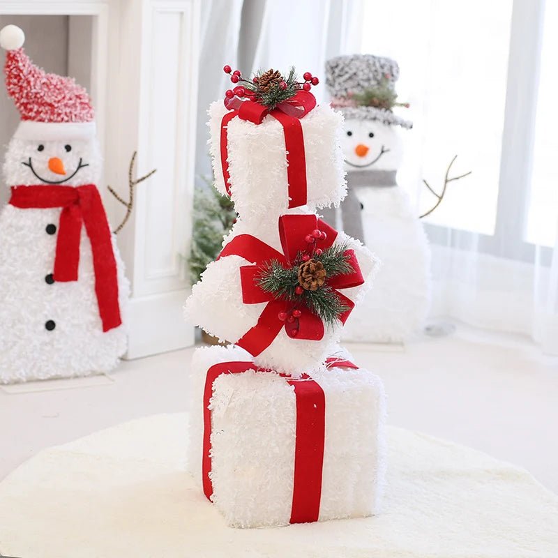 Adorno navideño LED de árbol, muñeco de nieve o caja de regalo