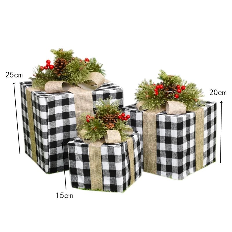 Adorno navideño LED de árbol, muñeco de nieve o caja de regalo