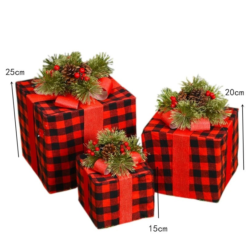 Adorno navideño LED de árbol, muñeco de nieve o caja de regalo