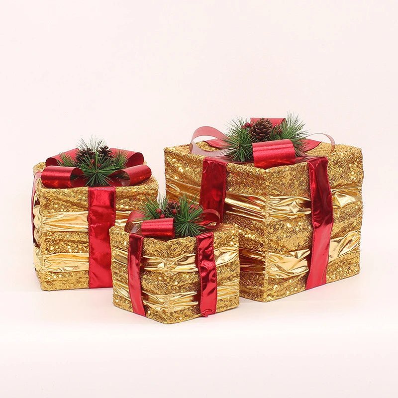 Adorno navideño LED de árbol, muñeco de nieve o caja de regalo