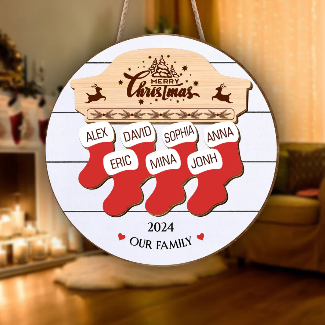 Adorno navideño personalizado de madera