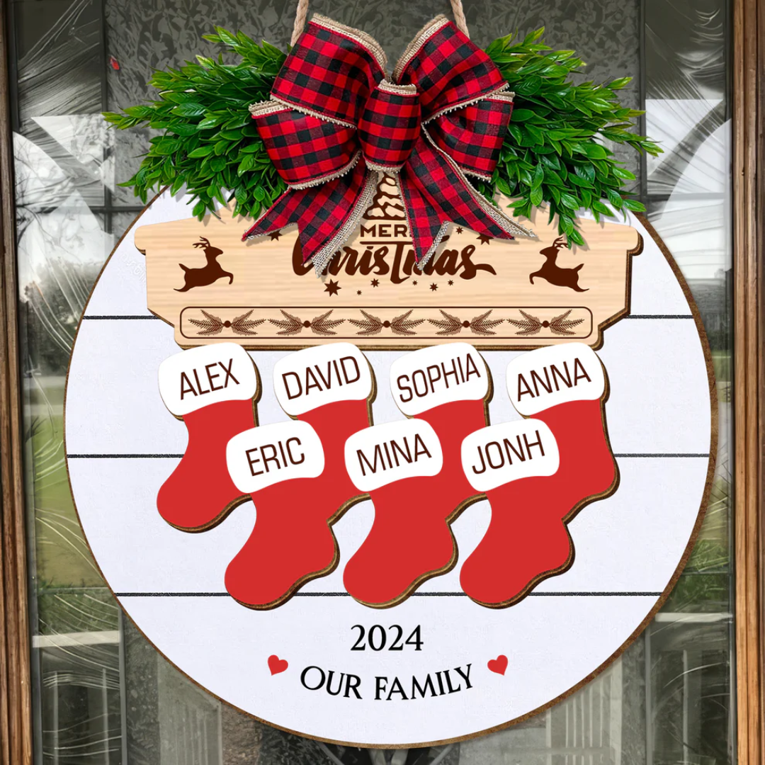 Adorno navideño personalizado de madera