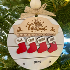 Adorno navideño personalizado de madera