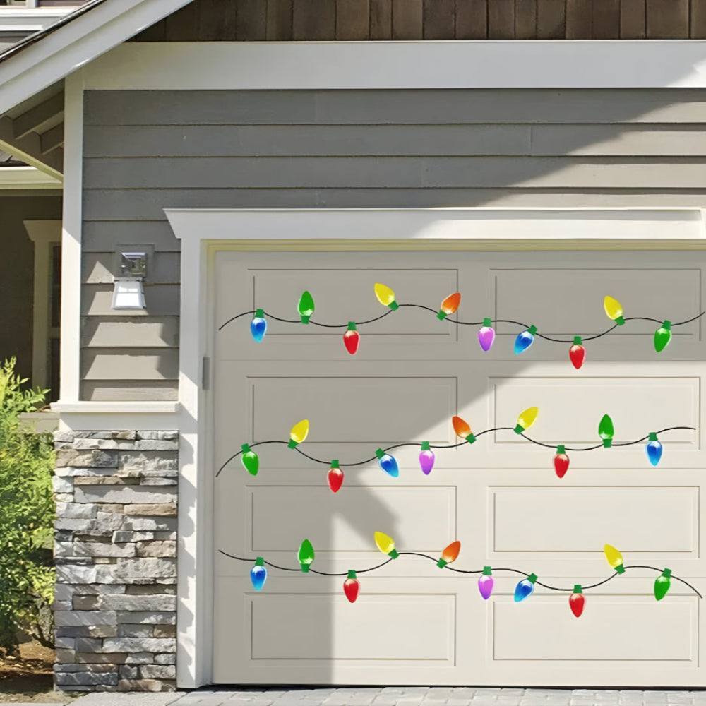 Adornos navideños magnéticos reflectantes con forma de bombilla