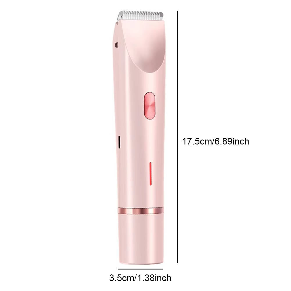 Afeitadora femenina 2 en 1 con cabezal rotatorio y recortadora intercambiable, recargable USB-C, uso en seco y húmedo, 2