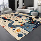 Alfombra de área con diseño abstracto de espirales