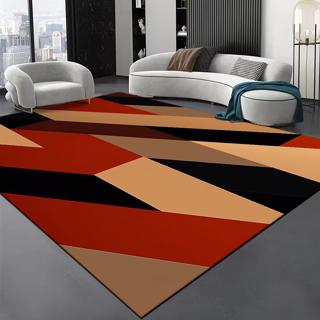 Alfombra de área con diseño abstracto de espirales